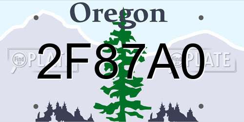 2F87A0 Oregon License Plate