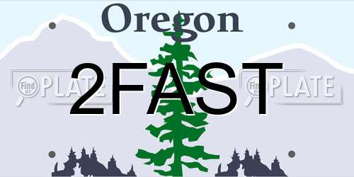 2FAST Oregon License Plate