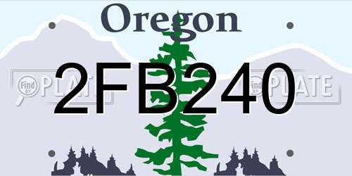 2FB240 Oregon License Plate