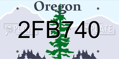 2FB740 Oregon License Plate