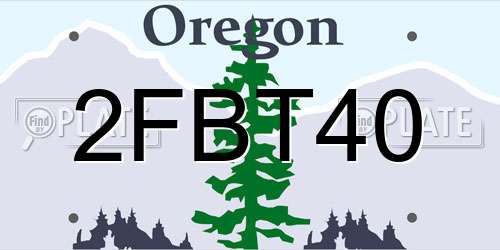 2FBT40 Oregon License Plate