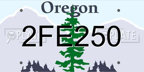 2FE250 Oregon License Plate