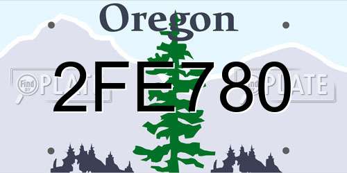 2FE780 Oregon License Plate