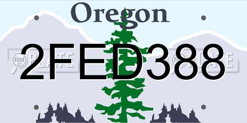 2FED388 Oregon License Plate