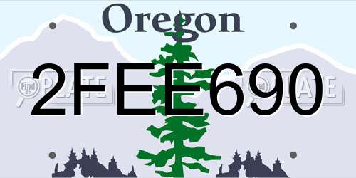 2FEE690 Oregon License Plate