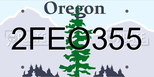 2FEO355 Oregon License Plate