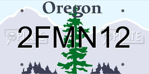2FMN12 Oregon License Plate