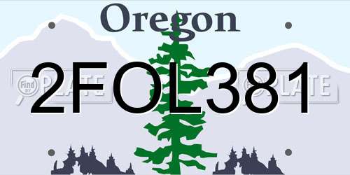 2FOL381 Oregon License Plate