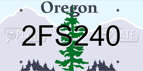 2FS240 Oregon License Plate