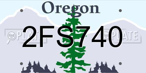 2FS740 Oregon License Plate