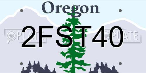 2FST40 Oregon License Plate