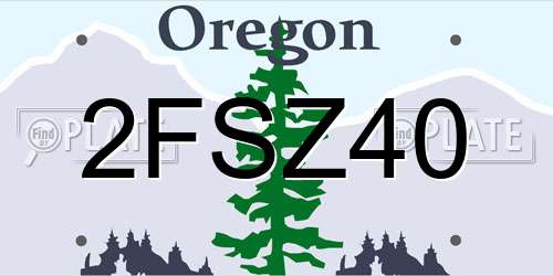 2FSZ40 Oregon License Plate