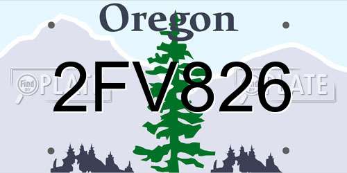 2FV826 Oregon License Plate