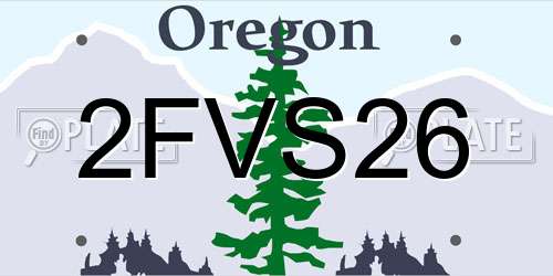 2FVS26 Oregon License Plate