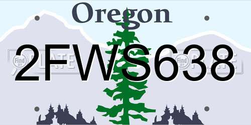 2FWS638 Oregon License Plate