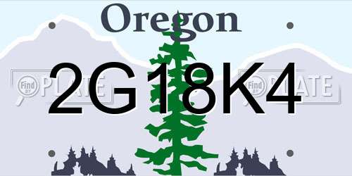 2G18K4 Oregon License Plate