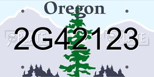 2G42123 Oregon License Plate