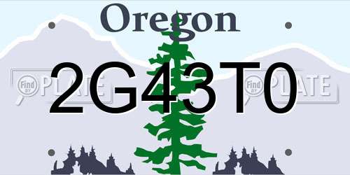 2G43T0 Oregon License Plate