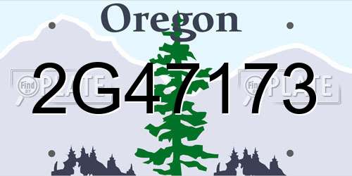 2G47173 Oregon License Plate