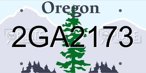 2GA2173 Oregon License Plate
