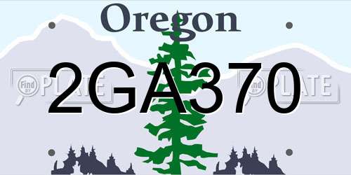 2GA370 Oregon License Plate
