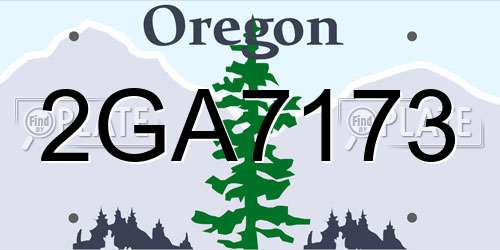 2GA7173 Oregon License Plate