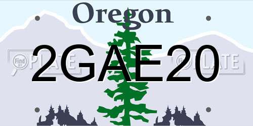 2GAE20 Oregon License Plate