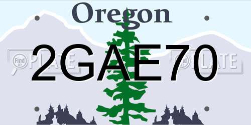 2GAE70 Oregon License Plate