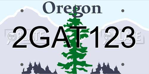 2GAT123 Oregon License Plate