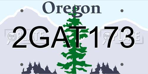 2GAT173 Oregon License Plate