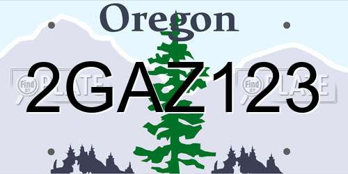 2GAZ123 Oregon License Plate