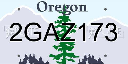 2GAZ173 Oregon License Plate