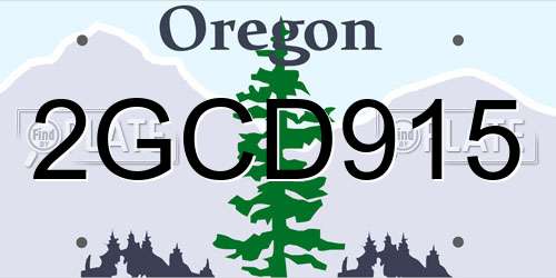 2GCD915 Oregon License Plate
