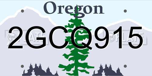 2GCQ915 Oregon License Plate