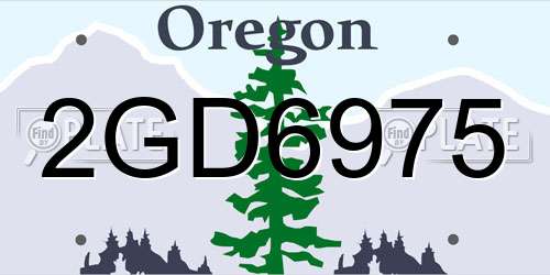 2GD6975 Oregon License Plate