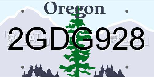 2GDG928 Oregon License Plate