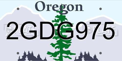 2GDG975 Oregon License Plate