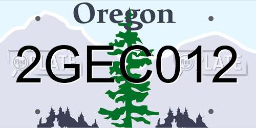2GEC012 Oregon License Plate