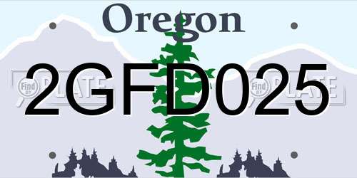2GFD025 Oregon License Plate