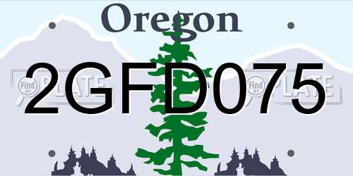 2GFD075 Oregon License Plate