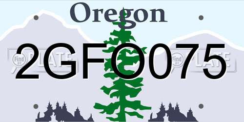 2GFO075 Oregon License Plate