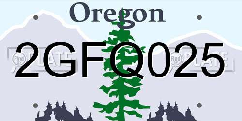 2GFQ025 Oregon License Plate