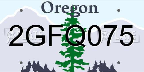2GFQ075 Oregon License Plate
