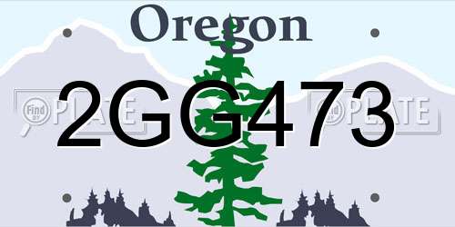 2GG473 Oregon License Plate