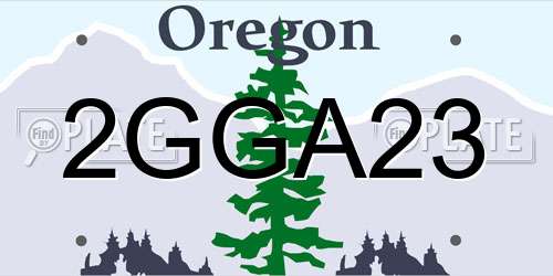 2GGA23 Oregon License Plate