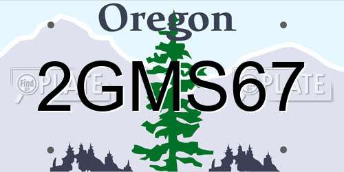 2GMS67 Oregon License Plate