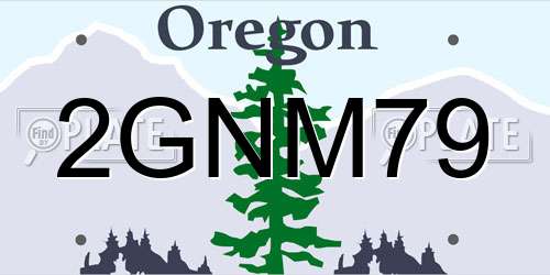 2GNM79 Oregon License Plate