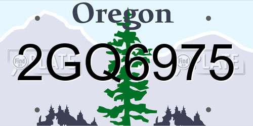 2GQ6975 Oregon License Plate