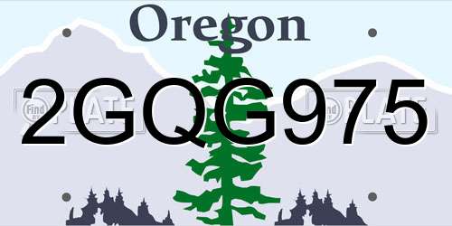 2GQG975 Oregon License Plate