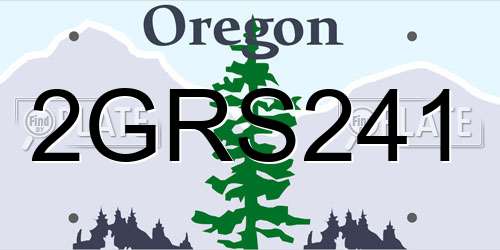 2GRS241 Oregon License Plate